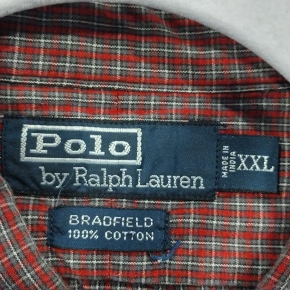 Ralph Lauren xxl long sleeve button down shirt red plaid - Picture 5 of 6